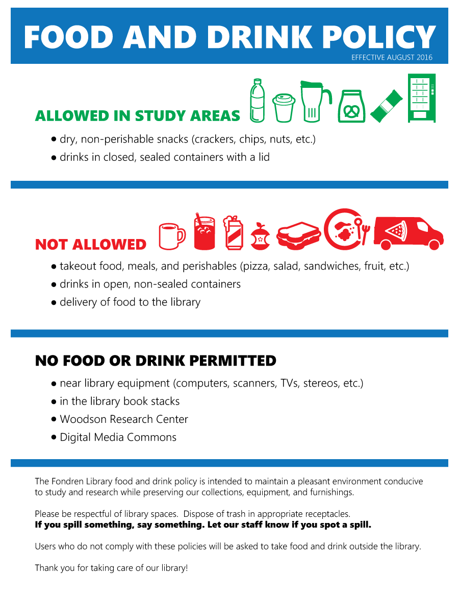 Fondren Food and Drink Policy Document