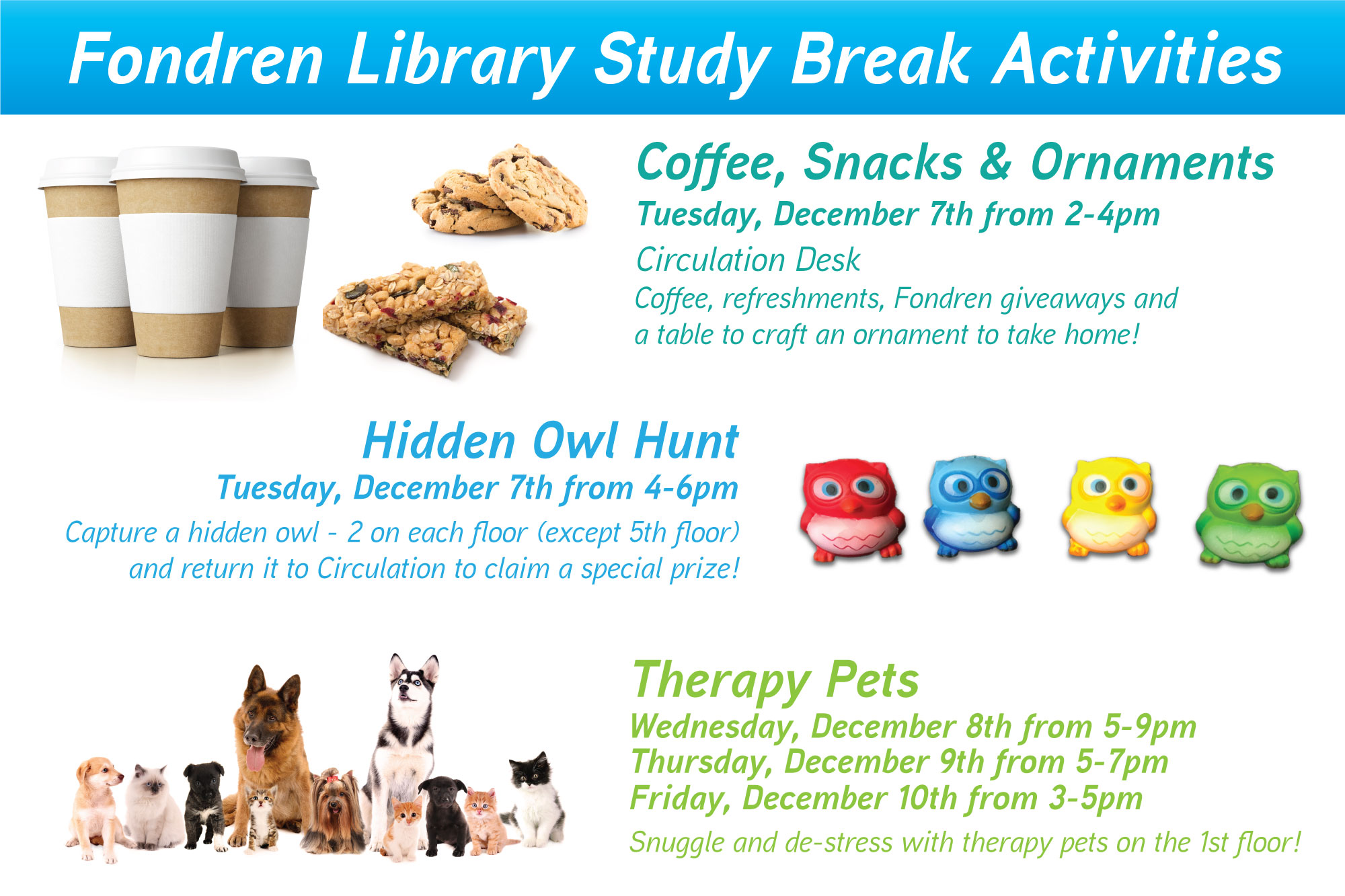 Fondren Study Break and Therapy Pets