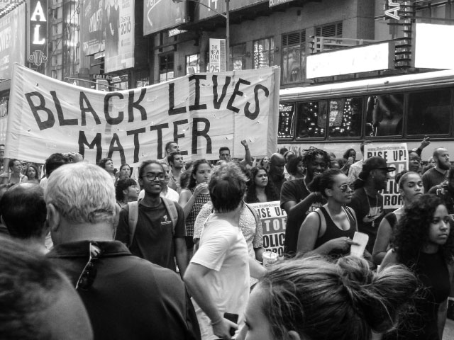 Black Lives Matter Protest street scene in NYC