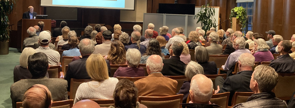 presentation in the Kyle Morrow Room at Fondren Library