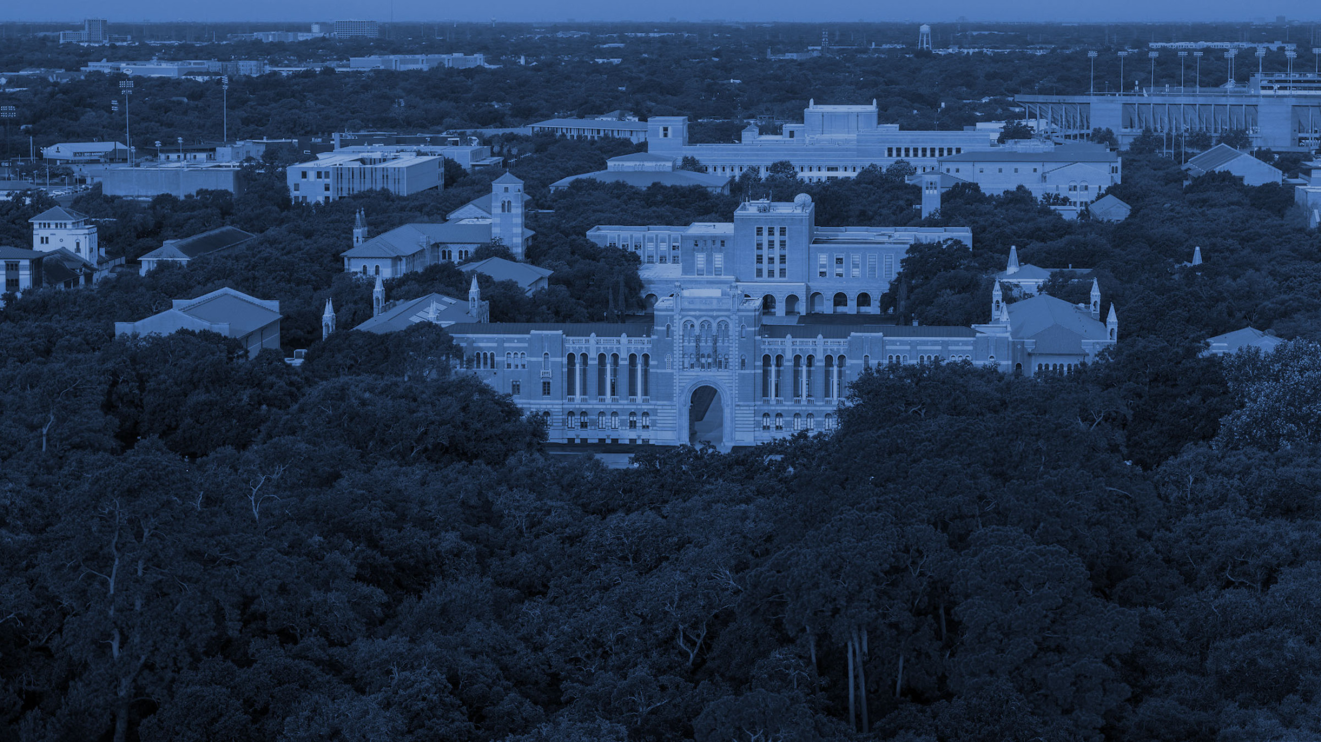 dark view of campus from above