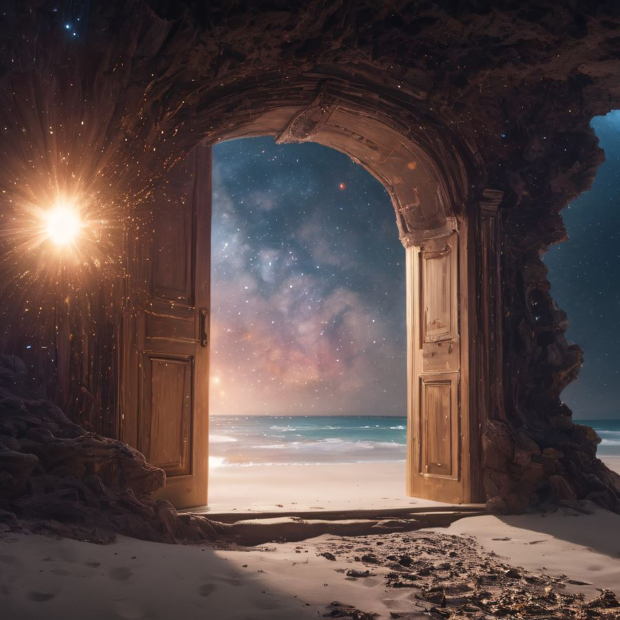 Gateway on a beach