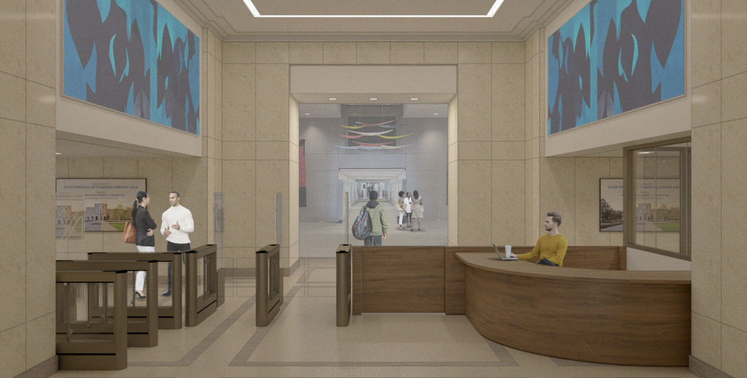 rendering of east entrance interior