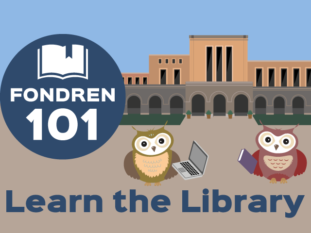 Fondren-101-website-640px.png Fondren 101 in front of the library with owls