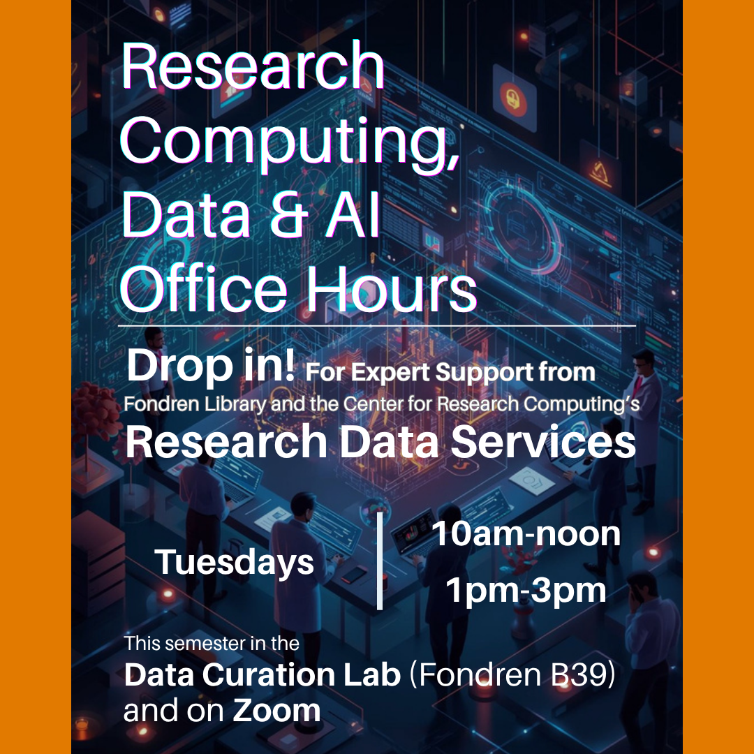 Research Computing, Data &amp; AI Office Hours flyer