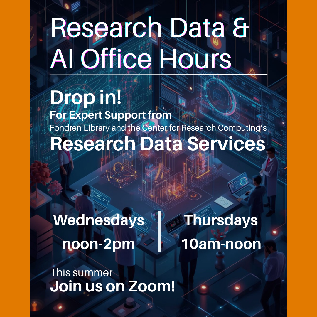 Research Data &amp; AI Office Hours flyer